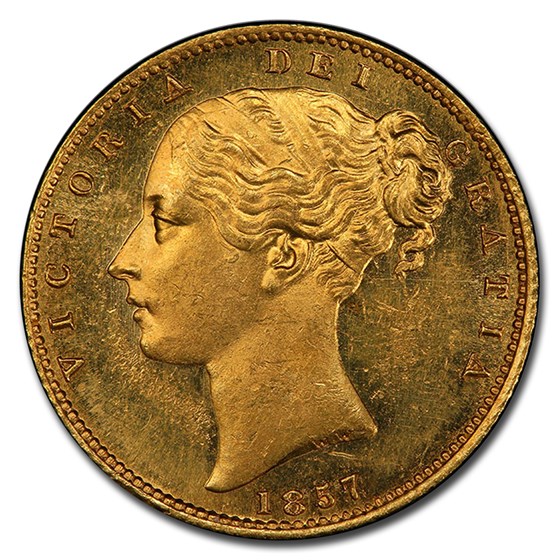 1857 Great Britain Gold Sovereign Victoria MS-63 PCGS 1857 Great Britain Gold Sovereign Victoria MS-63 PCGS